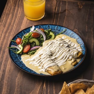 Steak Green Chili Enchiladas