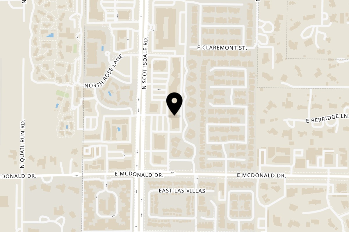 Map showing the location of Miel de Agave Scottsdale on 6107 N Scottsdale Rd in Scottsdale